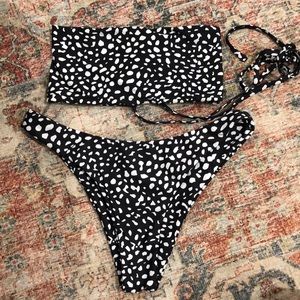 Black and white swimsuit